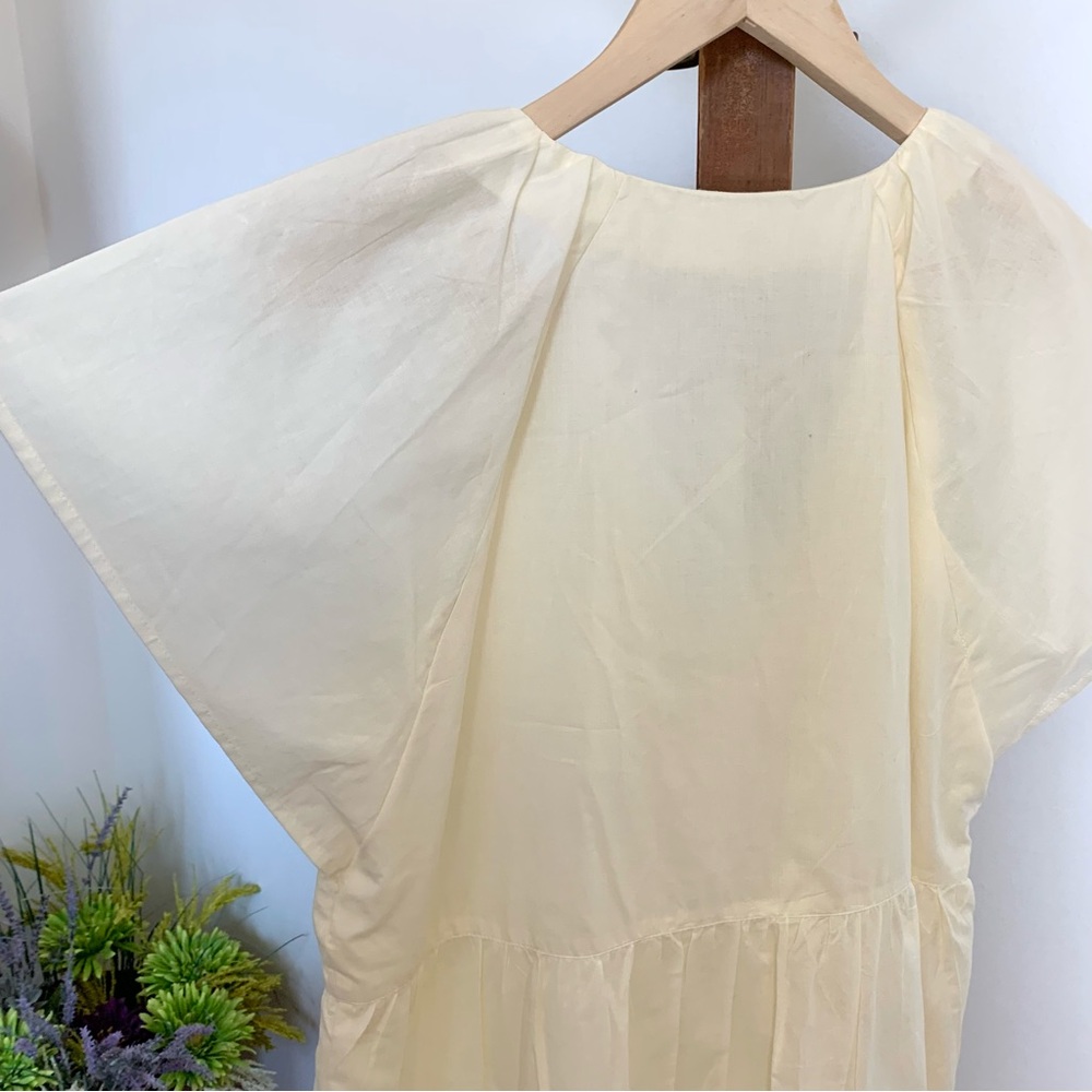NWT Lilla P Flutter Sleeve Tiered Dress in Ecru - Picture 11 of 15